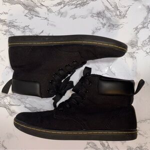 Dr. Martens Maelly Black Canvas Ankle Boots Size 8L